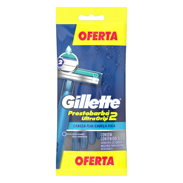 Aparelho Barbear Gillette Presto Ultragrip 5 Unidades