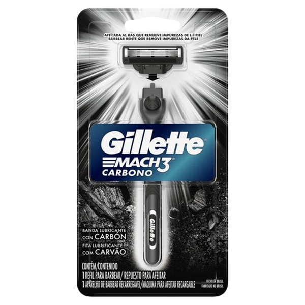 Aparelho de Barbear Mach3 Carbono Gillette