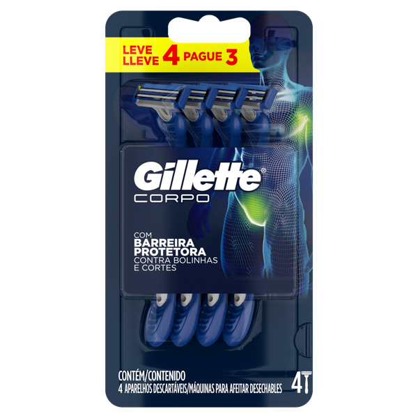 Aparelho de Barbear Gillette Presto Corpo Leve 4 Pague 3