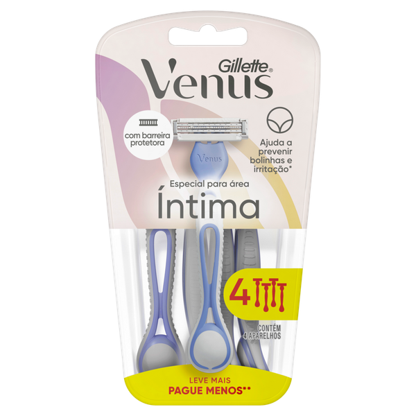 Aparelho de Barbear Venus Íntima Gillette Leve 3 Pague 4