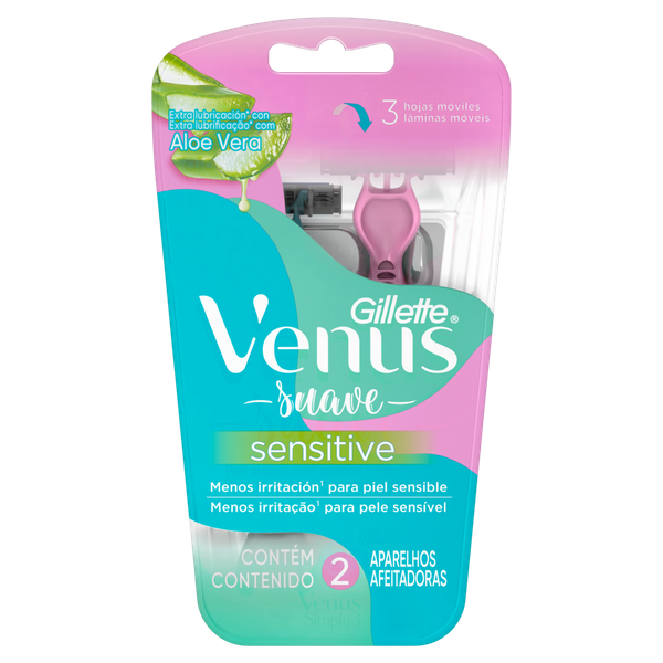 Aparelho de Barbear Venus Simply3 Sensitive Gillette 2 Unidades