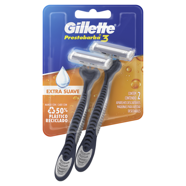 Aparelho de Barbear Presto 3 Masculino Gillette 2 Unidades