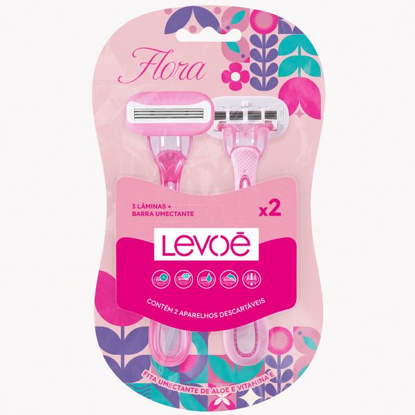 Aparelho Depilatório Levoé 3 Flora Feminino 2 Unidades