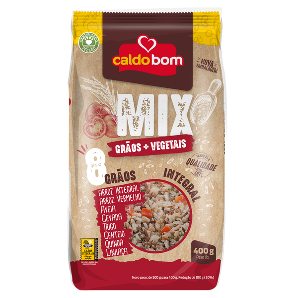 Arroz Gourmet Caldo Bom Mix de Grãos Vegetais 500g