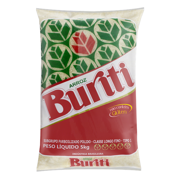 Arroz Parboilizado Buriti Longo Fino Tipo 1 5kg