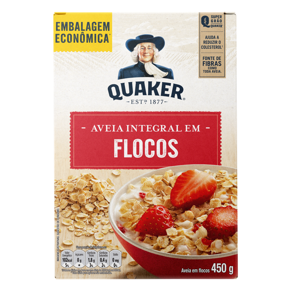 Aveia Quaker Flocos Regular 450g