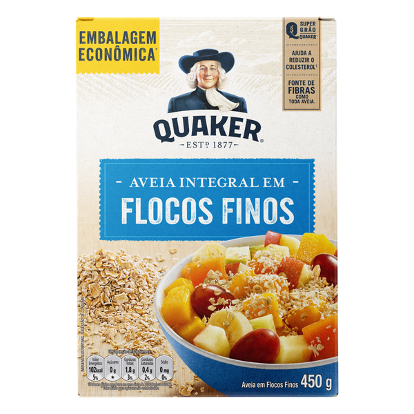 Aveia Quaker Flocos Finos 450g