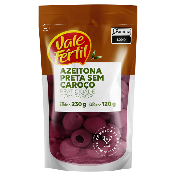 Azeitona Preta Vale Fértil Sachê sem Caroço 120g