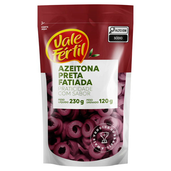 Azeitona Preta Vale Fértil Sachê Fatiada 120g