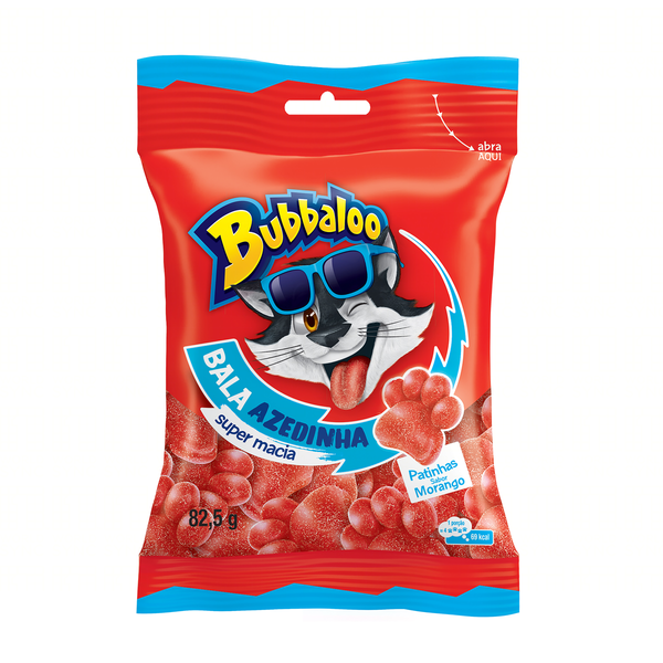 Bala Bubbaloo 82 Morango Cítrico 5g