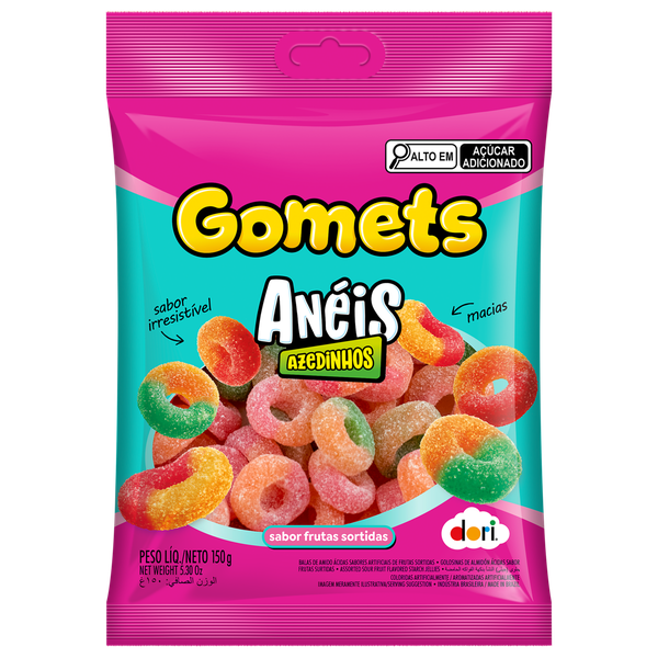 Bala de Goma Dori Gomets Anel Ácido 150g