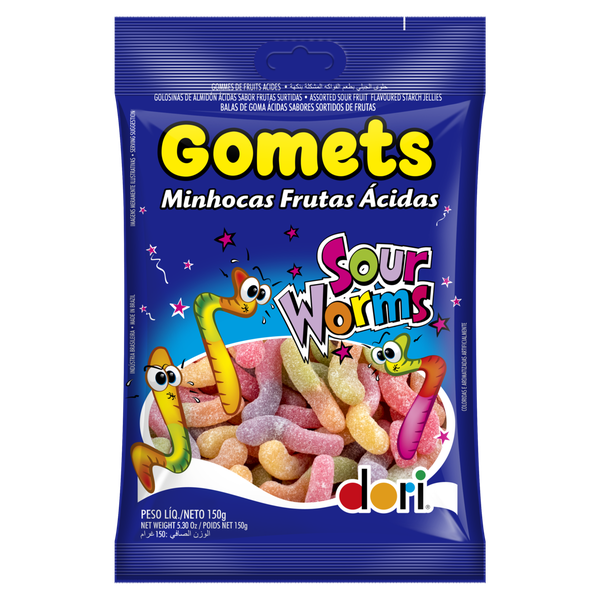 Bala de Goma Dori Gomets Minhoca Ácida 150g