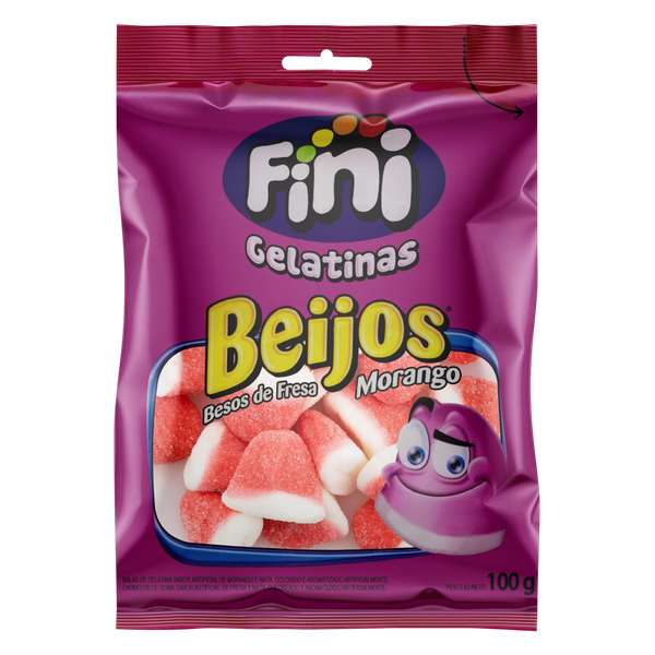 Bala de Goma Fini Beijo de Morango 90g
