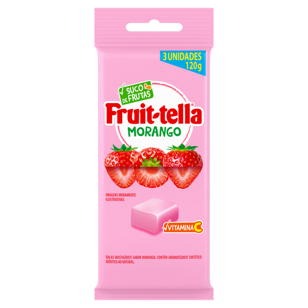 Bala Fruittella Mast 3 Unidades Morango 120g