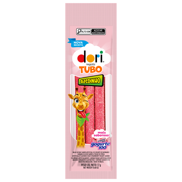 Bala Dori Tubo Recheada Ácido Yogurt 100 17g