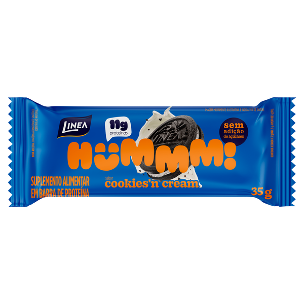 Barra de Proteína Cookies'n Cream Linea Hummm! Pacote 35g