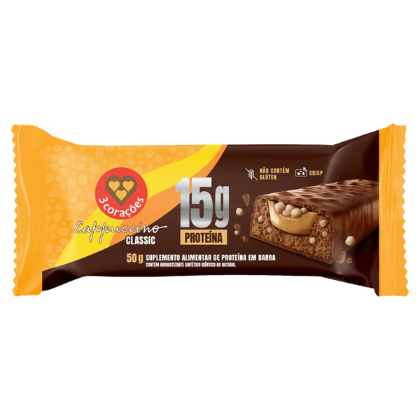 Barra Proteína Cappuccino 3 Corações Classic 50g
