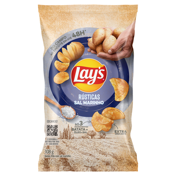 Batata Chips Lays Sal Marinho 108g