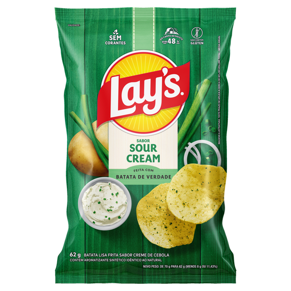 Batata Chips Lay's Sour Cream 62g