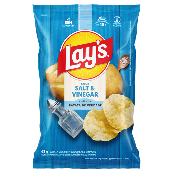 Batata Chips Lay's Salt & Vinegar 62g