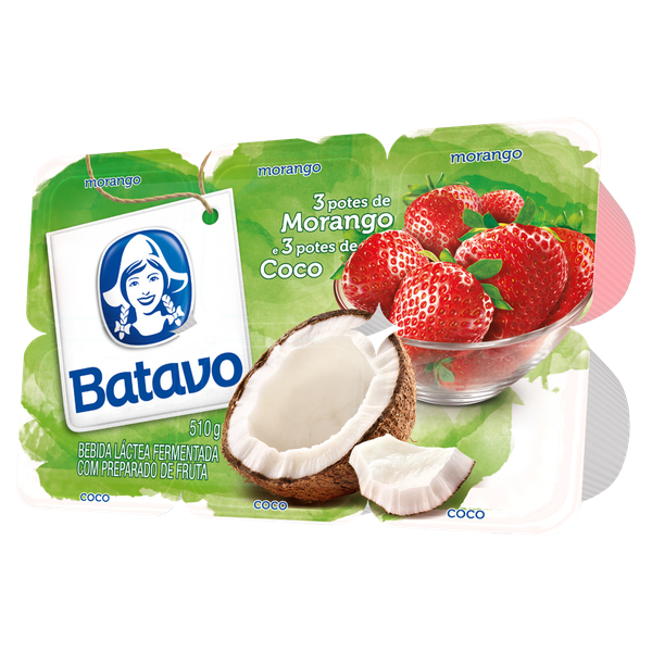 Bebida Láctea Batavo Polpa Morango e Coco 540g