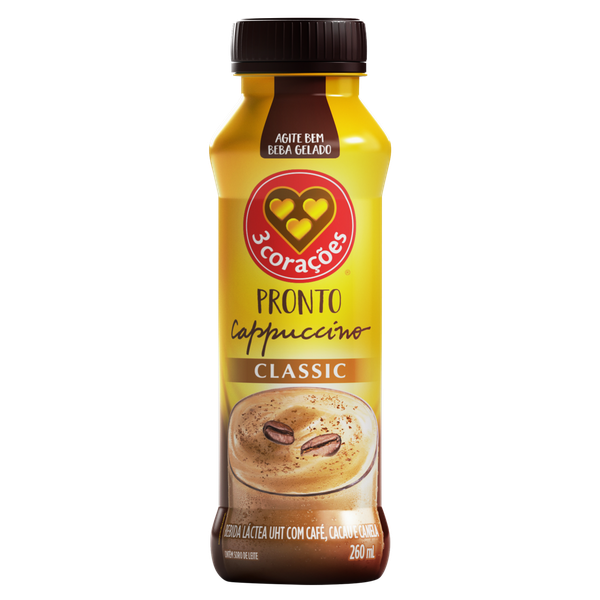 Bebida Láctea Cappuccino 3 Corações Classic 260ml