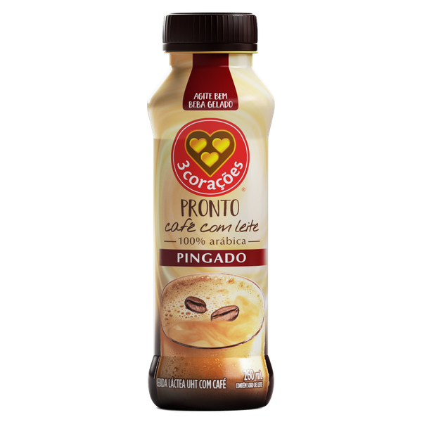 Bebida Láctea Cappuccino 3 Corações Pingado 260ml
