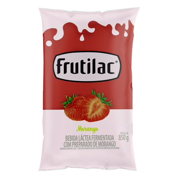 Bebida Láctea Frutilac Sachê Morango 800g