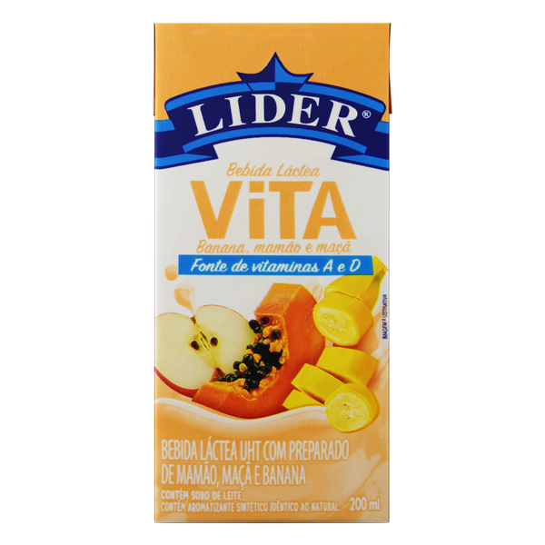 Bebida Láctea UHT Líder Vitamina 200ml