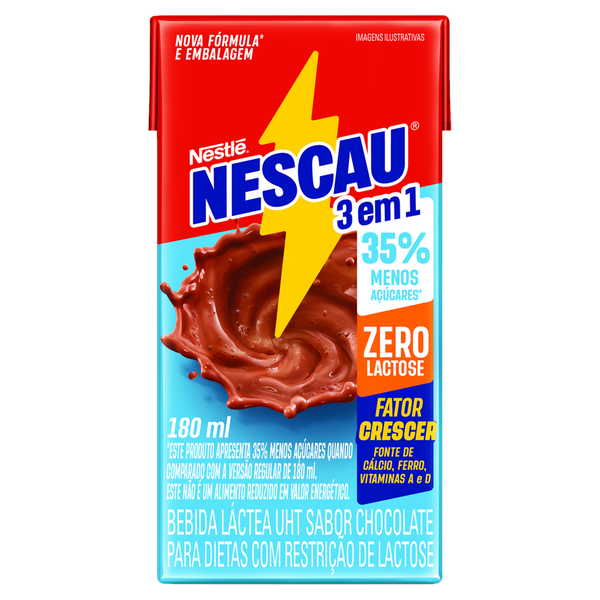 Bebida Láctea UHT Nescau Zero Lactose Chocolate 180ml