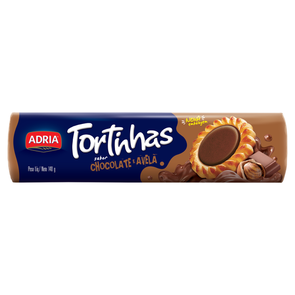Biscoito Adria Tortinhas Chocolate Avelã 140g