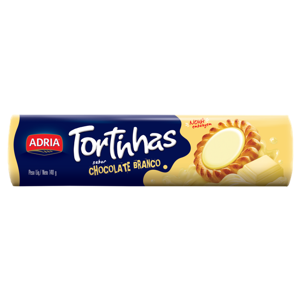 Biscoito Adria Tortinhas Chocolate Branco 140g