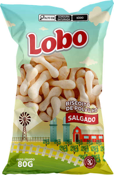Bisc Polvilho Lobo 80G Bacon