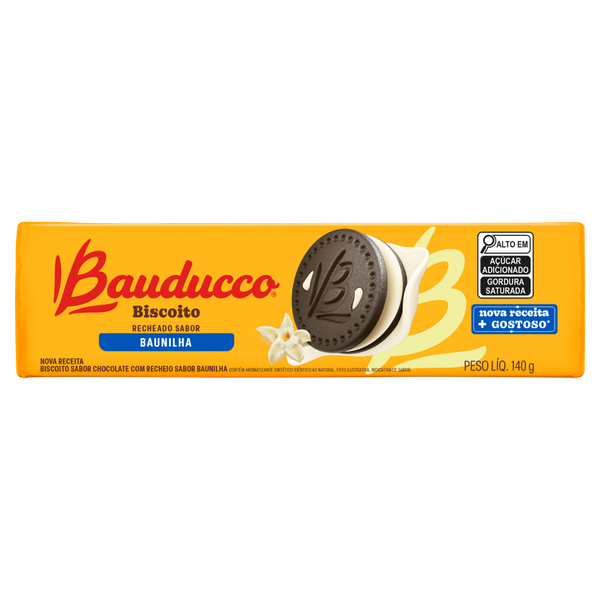 Biscoito Bauducco Recheado Baunilha 140g