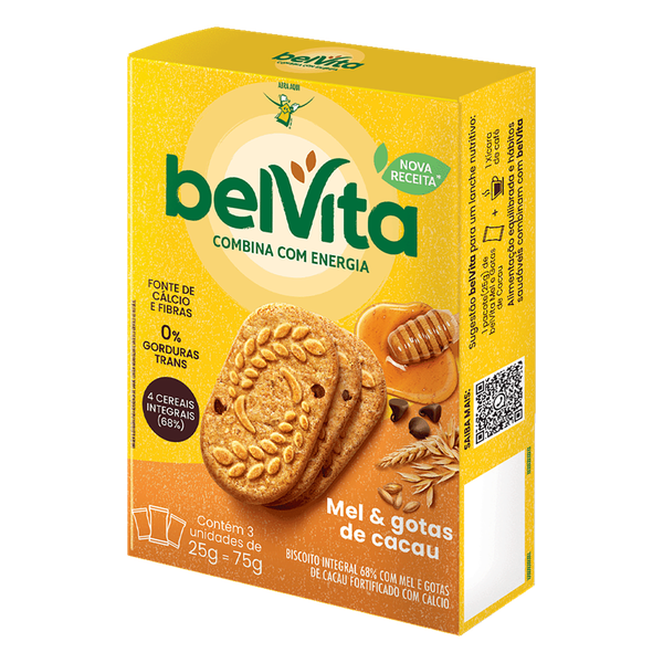 Biscoito Belvita Mel e Cacau 75g