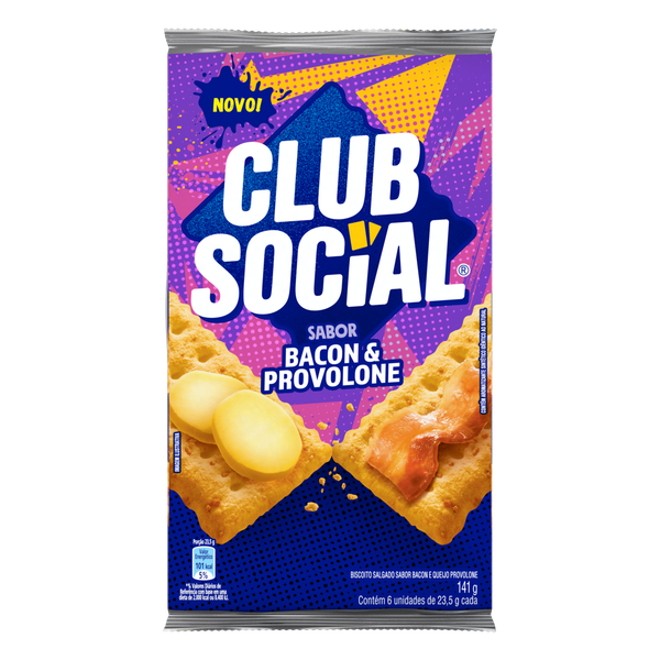 Biscoito Club Social Bacon e Provolone 141g