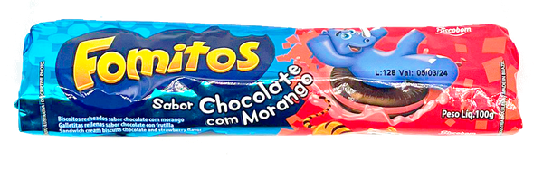 Biscoito Fomitos Recheado 100g Chocolate C Morango