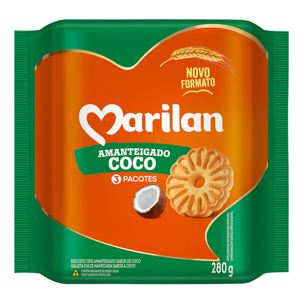 Biscoito Marilan Amanteigado Coco 280g