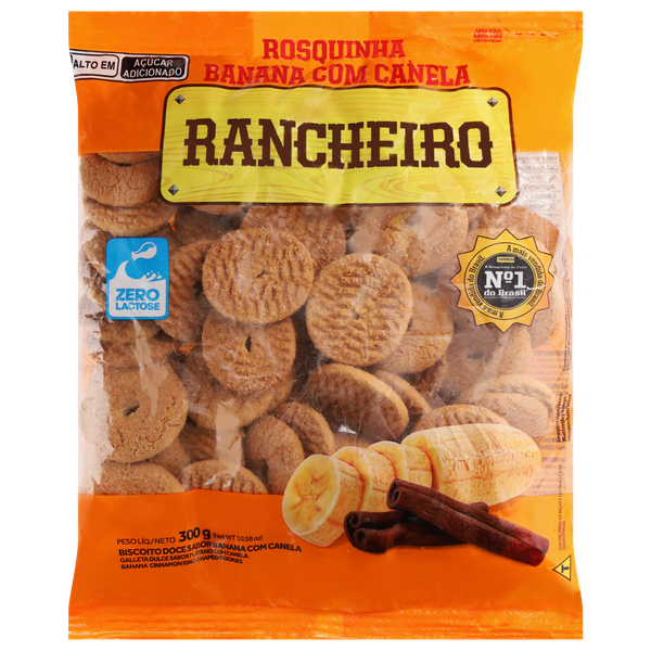 Biscoito Rancheiro Rosquinha Banana com Canela 300g