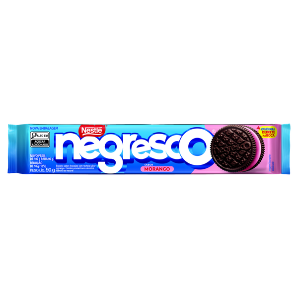 Biscoito Nestlé Recheado Negresco Morango 90g
