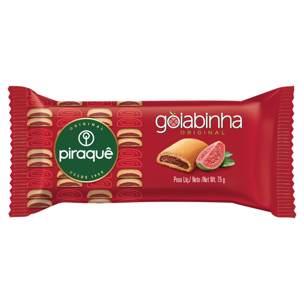 Biscoito Piraquê Recheado Roladinho Goiaba 75g