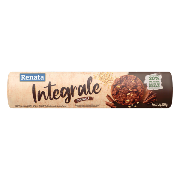 Biscoito Renata Integrale Cacau e Aveia 150g