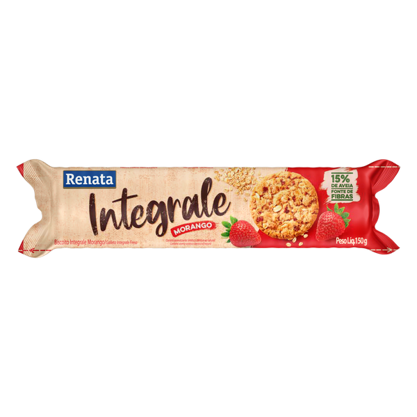 Biscoito Renata Integrale Morango e Aveia 150g