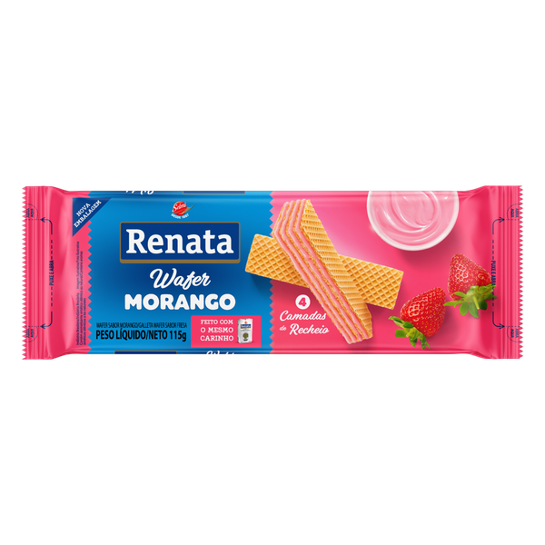 Biscoito Renata Wafer Morango 115g