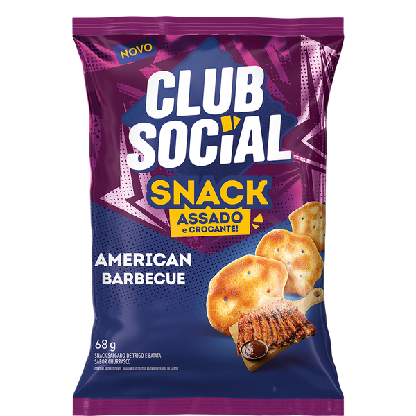 Biscoito Snack Club Social Barbecue 68g