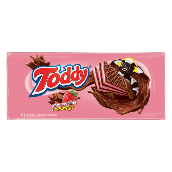 Biscoito Toddy Wafer Morango e Chocolate 94g