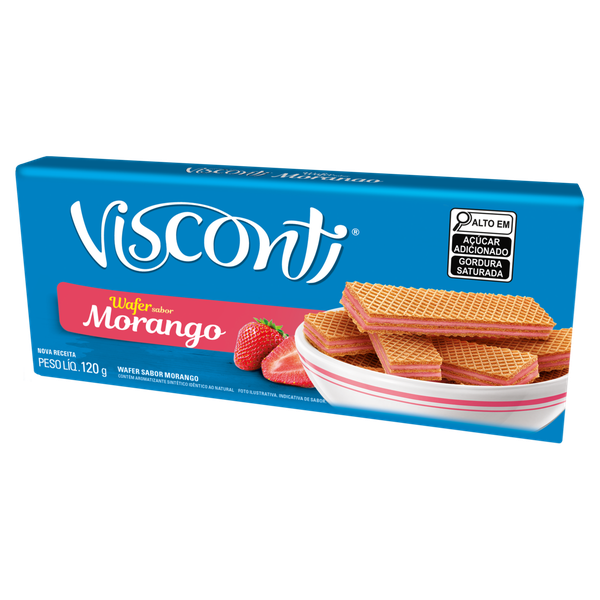 Biscoito Visconti Wafer Morango 120g