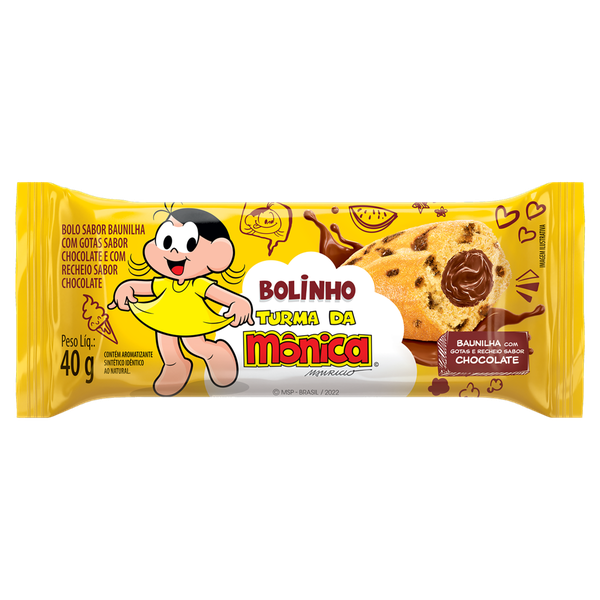 Bolinho Casa Suíça Turma da Mônica Gotas Chocolate 40g