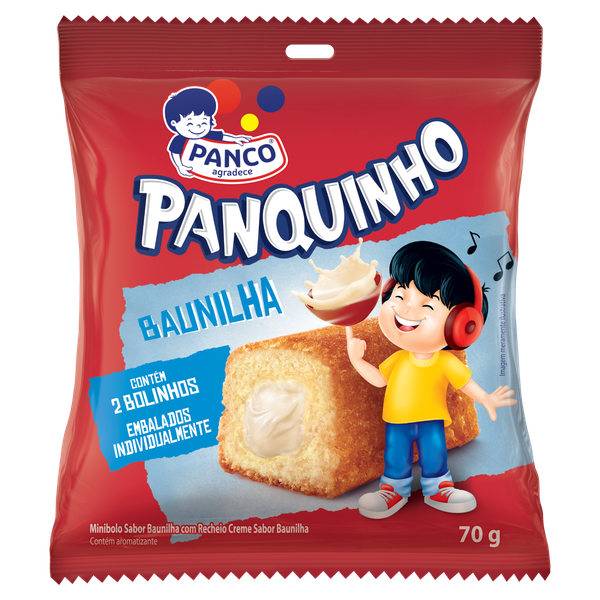 Bolo Panquinho Recheado Baunilha 70g