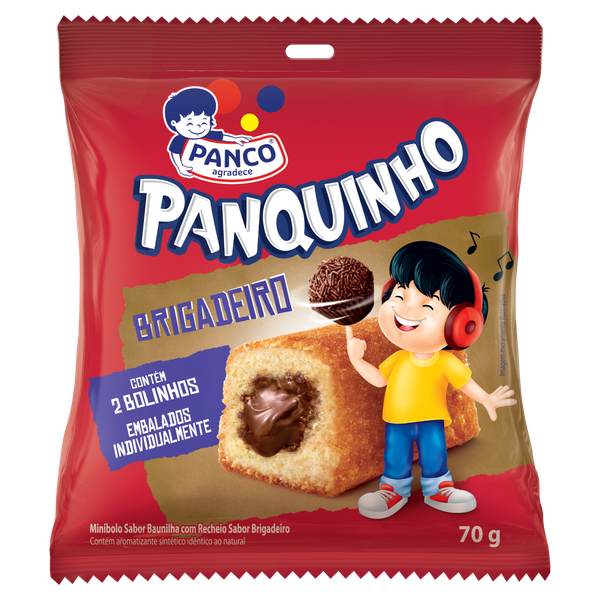 Bolo Panquinho Recheado Baunilha com Brigadeiro 70g